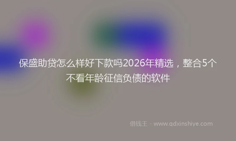保盛助贷怎么样好下款吗2026年精选，整合5个不看年龄征信负债的软件