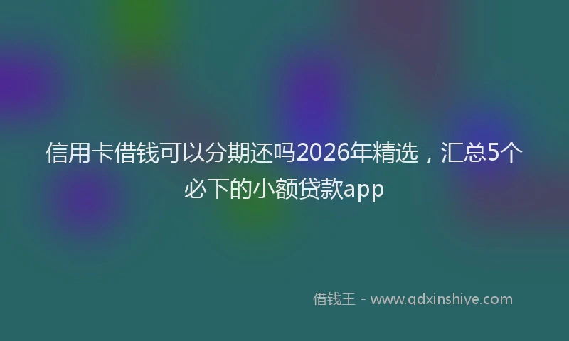 信用卡借钱可以分期还吗2026年精选，汇总5个必下的小额贷款app