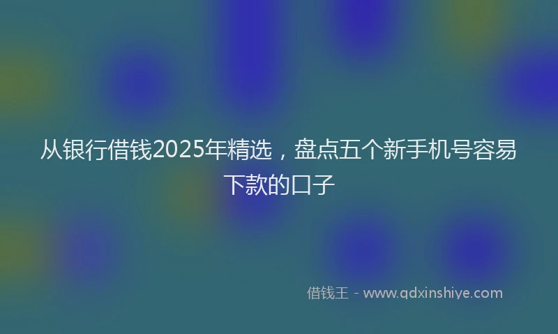 从银行借钱2025年精选，盘点五个新手机号容易下款的口子