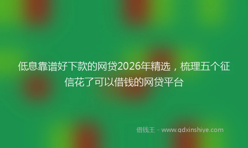 低息靠谱好下款的网贷2026年精选，梳理五个征信花了可以借钱的网贷平台