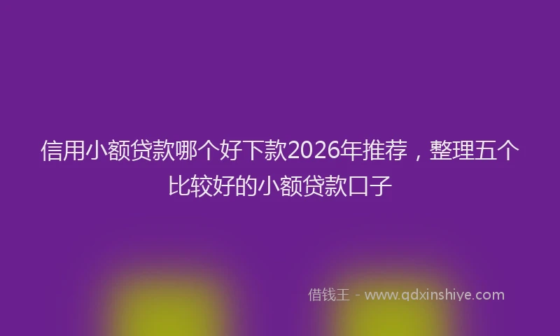 信用小额贷款哪个好下款2026年推荐,整理五个比较好的小额贷款口子