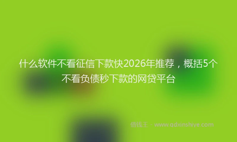 什么软件不看征信下款快2026年推荐，概括5个不看负债秒下款的网贷平台