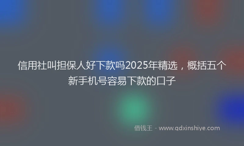 信用社叫担保人好下款吗2025年精选，概括五个新手机号容易下款的口子