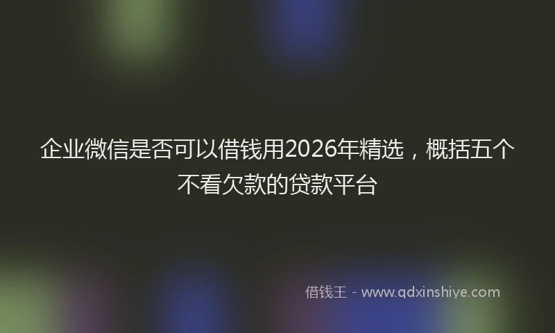 企业微信是否可以借钱用2026年精选，概括五个不看欠款的贷款平台