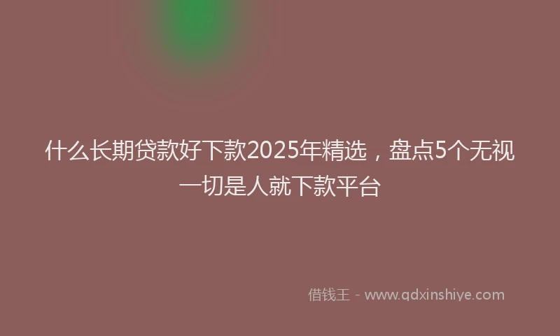 什么长期贷款好下款2025年精选，盘点5个无视一切是人就下款平台