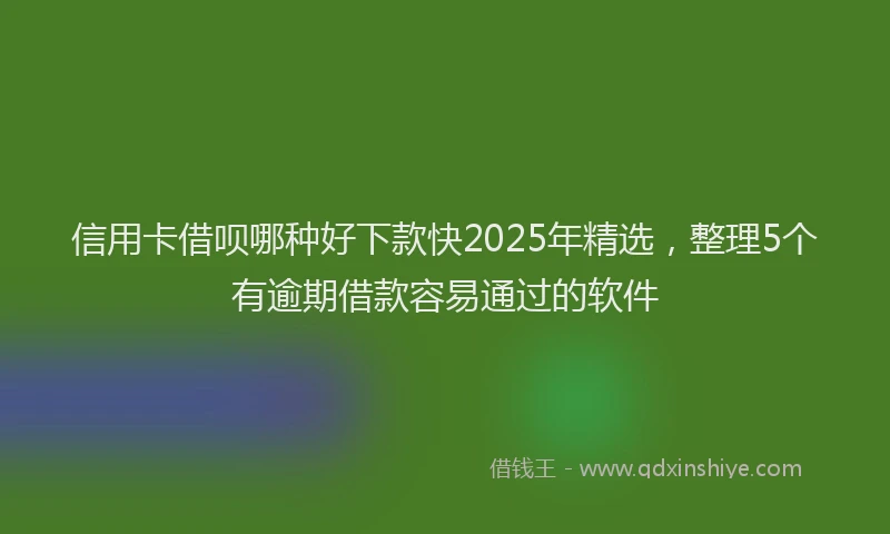信用卡借呗哪种好下款快2025年精选，整理5个有逾期借款容易通过的软件