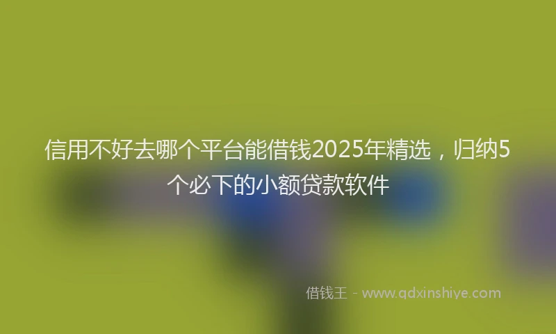 信用不好去哪个平台能借钱2025年精选，归纳5个必下的小额贷款软件