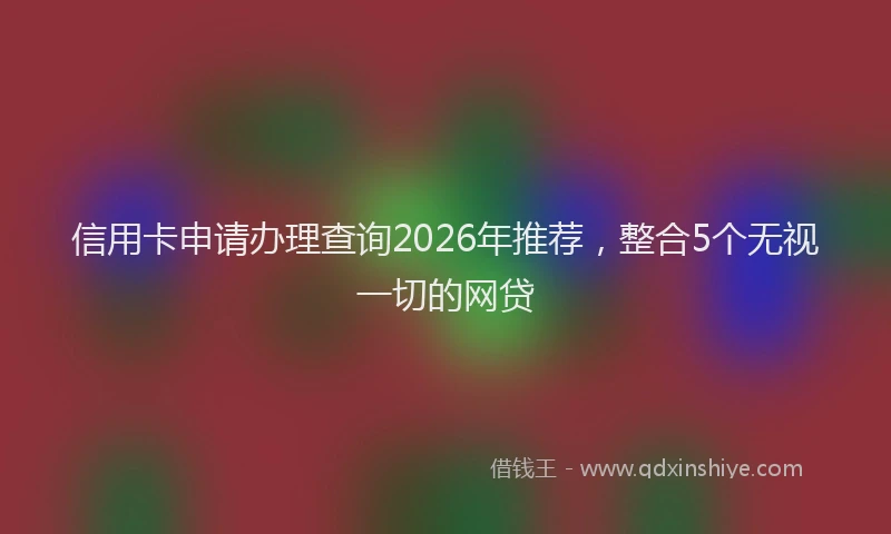 信用卡申请办理查询2026年推荐，整合5个无视一切的网贷