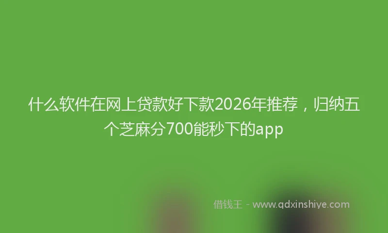 什么软件在网上贷款好下款2026年推荐，归纳五个芝麻分700能秒下的app