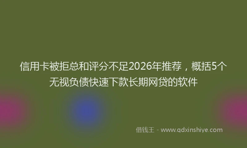 信用卡被拒总和评分不足2026年推荐，概括5个无视负债快速下款长期网贷的软件