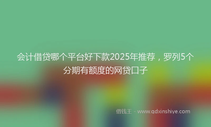 会计借贷哪个平台好下款2025年推荐，罗列5个分期有额度的网贷口子