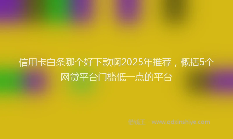 信用卡白条哪个好下款啊2025年推荐,概括5个网贷平台门槛低一点的平台