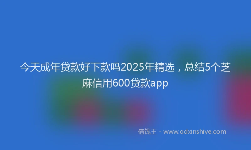 今天成年贷款好下款吗2025年精选，总结5个芝麻信用600贷款app