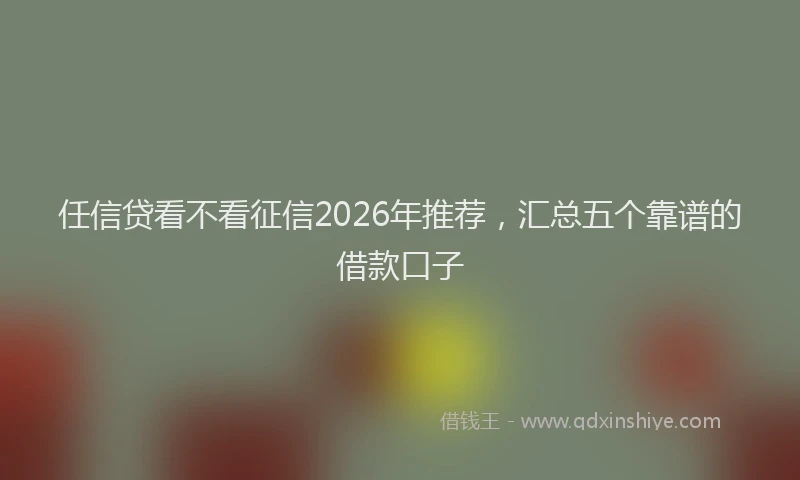 任信贷看不看征信2026年推荐，汇总五个靠谱的借款口子