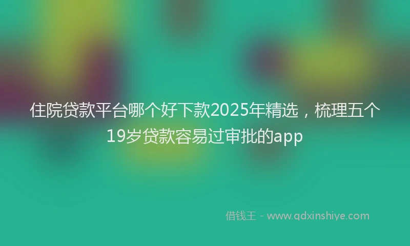 住院贷款平台哪个好下款2025年精选，梳理五个19岁贷款容易过审批的app