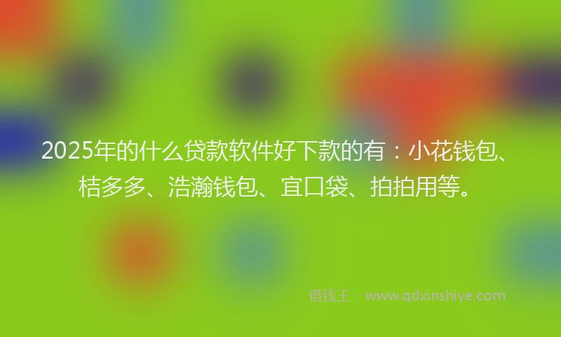 2025年的什么贷款软件好下款的有：小花钱包、桔多多、浩瀚钱包、宜口袋、拍拍用等。