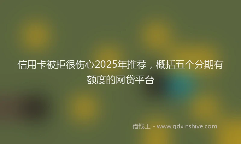 信用卡被拒很伤心2025年推荐，概括五个分期有额度的网贷平台