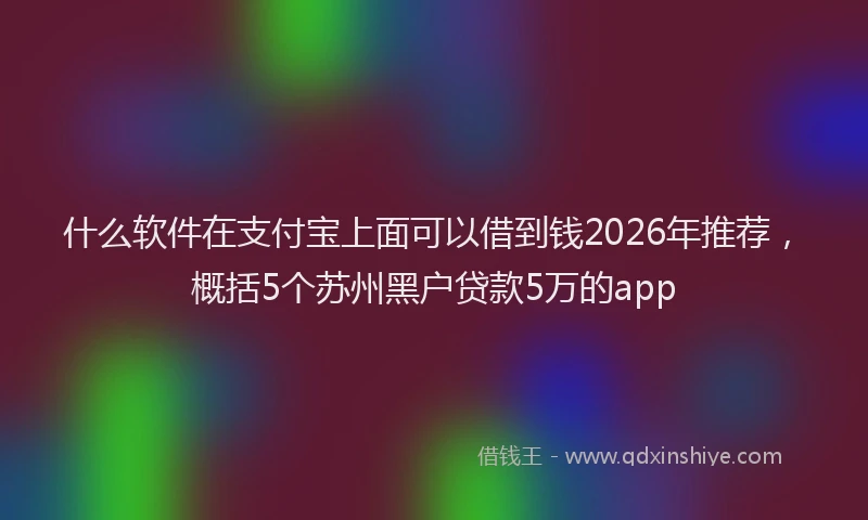 什么软件在支付宝上面可以借到钱2026年推荐，概括5个苏州黑户贷款5万的app