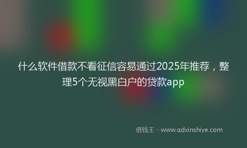 什么软件借款不看征信容易通过2025年推荐，整理5个无视黑白户的贷款app