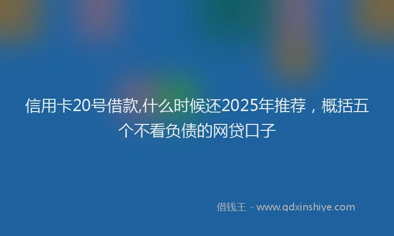 信用卡20号借款,什么时候还2025年推荐，概括五个不看负债的网贷口子