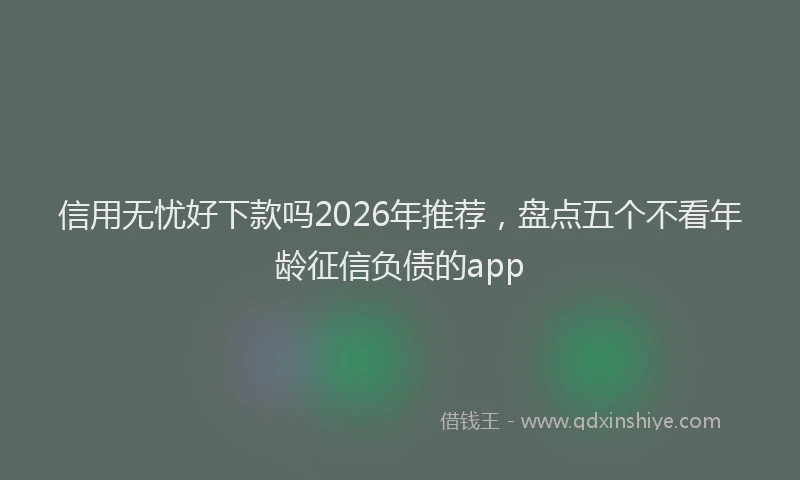 信用无忧好下款吗2026年推荐，盘点五个不看年龄征信负债的app