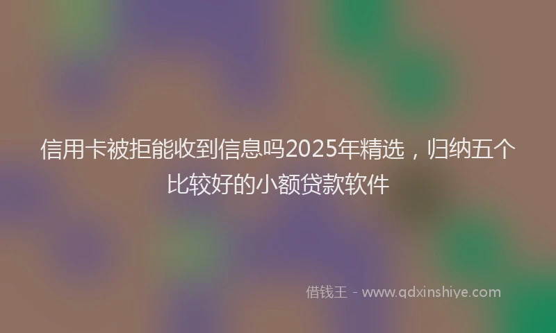 信用卡被拒能收到信息吗2025年精选,归纳五个比较好的小额贷款软件