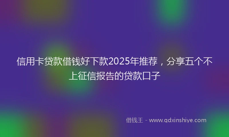 信用卡贷款借钱好下款2025年推荐，分享五个不上征信报告的贷款口子
