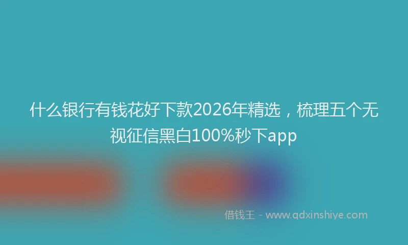 什么银行有钱花好下款2026年精选,梳理五个无视征信黑白100%秒下app