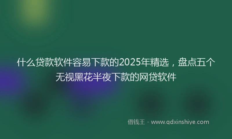 什么贷款软件容易下款的2025年精选，盘点五个无视黑花半夜下款的网贷软件