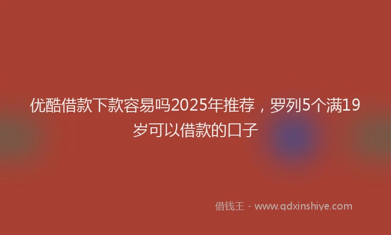 优酷借款下款容易吗2025年推荐,罗列5个满19岁可以借款的口子