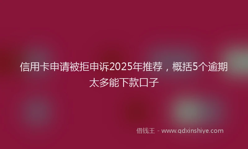 信用卡申请被拒申诉2025年推荐，概括5个逾期太多能下款口子