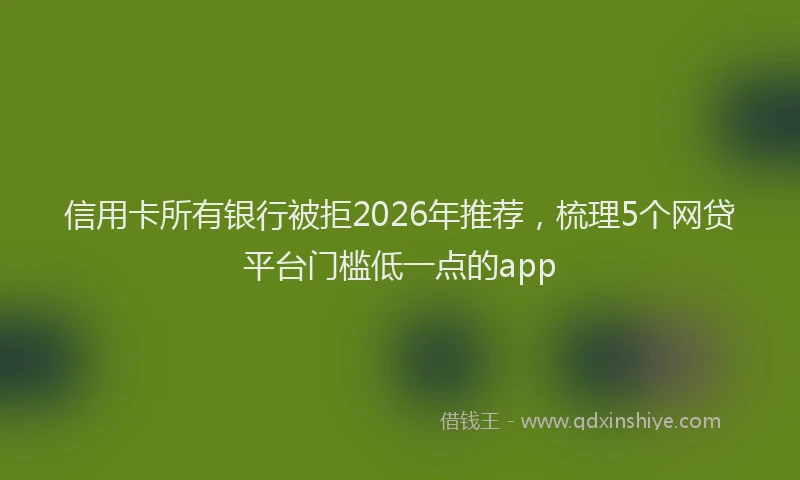 信用卡所有银行被拒2026年推荐，梳理5个网贷平台门槛低一点的app