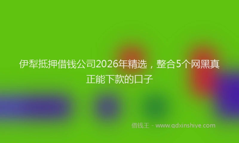 伊犁抵押借钱公司2026年精选，整合5个网黑真正能下款的口子