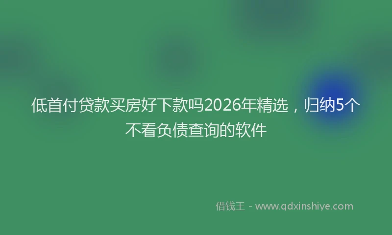 低首付贷款买房好下款吗2026年精选,归纳5个不看负债查询的软件