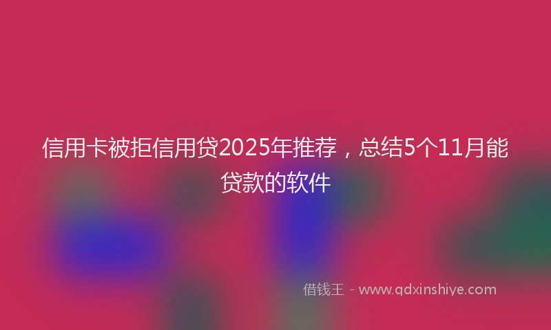 信用卡被拒信用贷2025年推荐，总结5个11月能贷款的软件