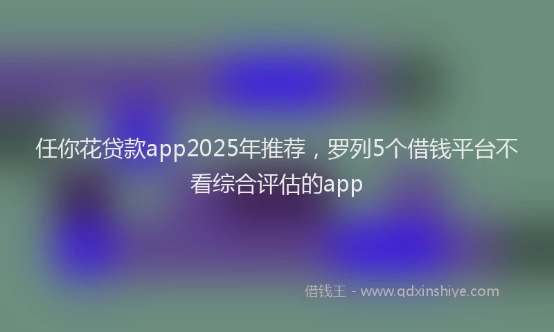 任你花贷款app2025年推荐，罗列5个借钱平台不看综合评估的app