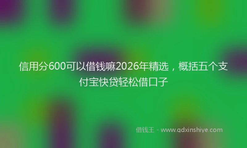 信用分600可以借钱嘛2026年精选，概括五个支付宝快贷轻松借口子
