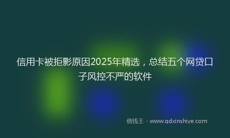信用卡被拒影原因2025年精选，总结五个网贷口子风控不严的软件