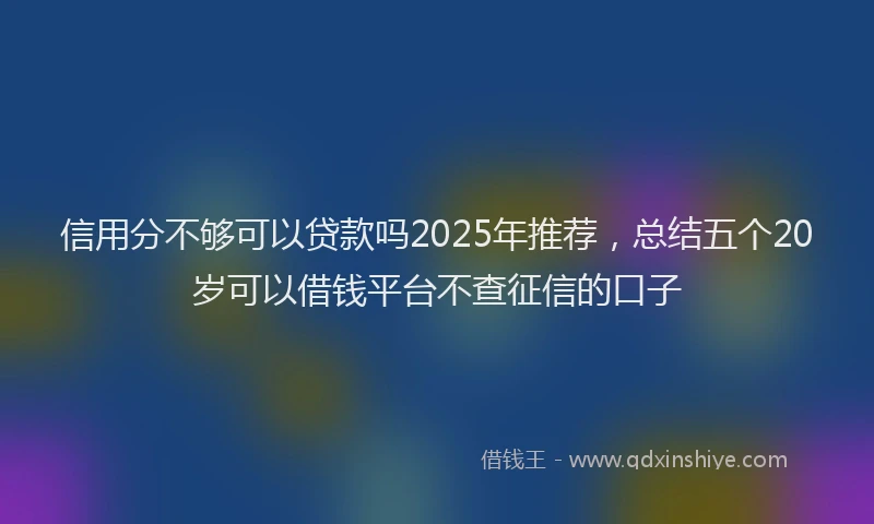 信用分不够可以贷款吗2025年推荐，总结五个20岁可以借钱平台不查征信的口子