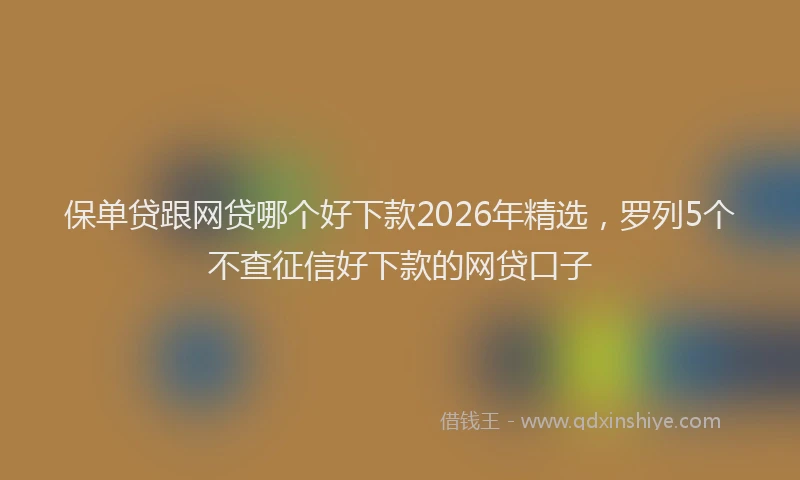 保单贷跟网贷哪个好下款2026年精选，罗列5个不查征信好下款的网贷口子
