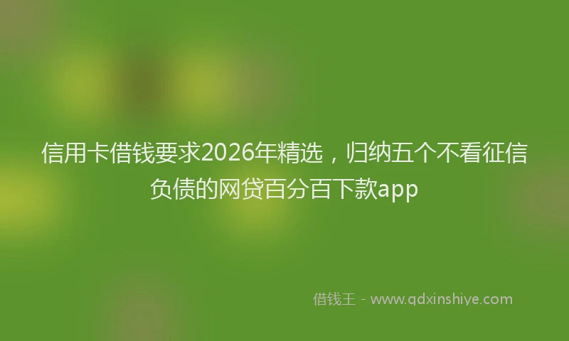 信用卡借钱要求2026年精选，归纳五个不看征信负债的网贷百分百下款app