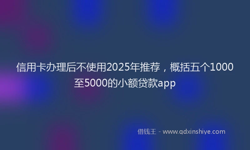 信用卡办理后不使用2025年推荐，概括五个1000至5000的小额贷款app