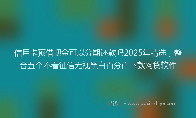 信用卡预借现金可以分期还款吗2025年精选，整合五个不看征信无视黑白百分百下款网贷软件