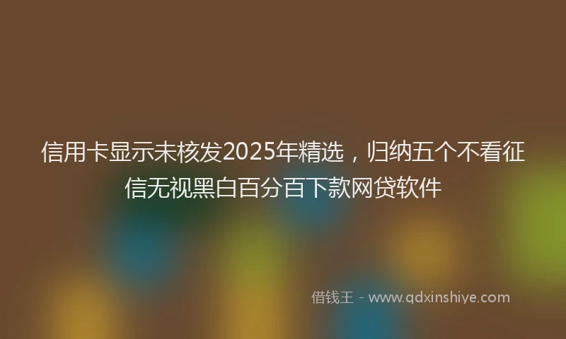 信用卡显示未核发2025年精选，归纳五个不看征信无视黑白百分百下款网贷软件