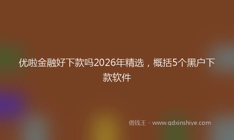 优啦金融好下款吗2026年精选，概括5个黑户下款软件