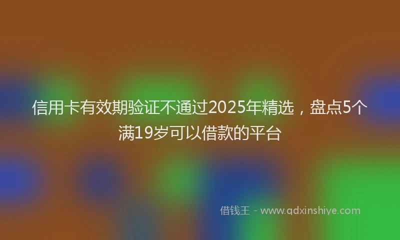 信用卡有效期验证不通过2025年精选，盘点5个满19岁可以借款的平台