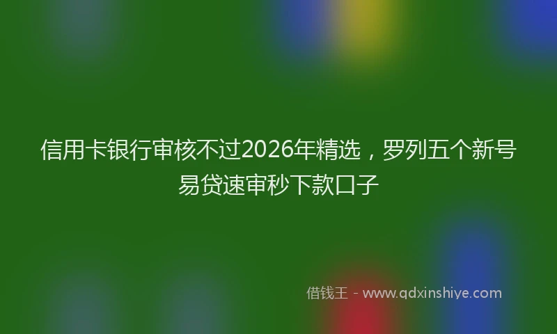 信用卡银行审核不过2026年精选，罗列五个新号易贷速审秒下款口子
