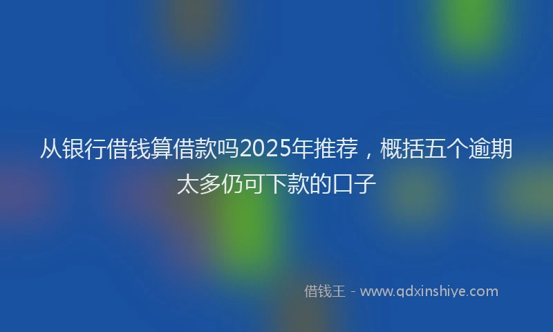 从银行借钱算借款吗2025年推荐，概括五个逾期太多仍可下款的口子
