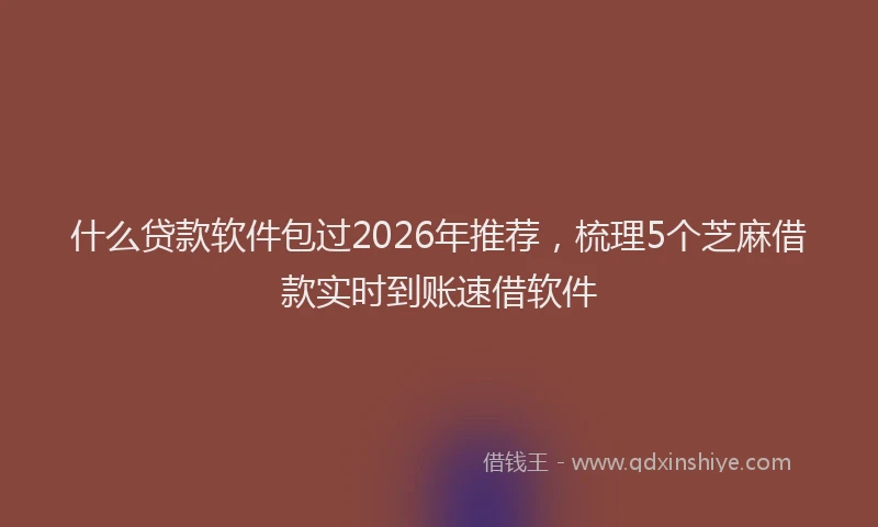 什么贷款软件包过2026年推荐，梳理5个芝麻借款实时到账速借软件