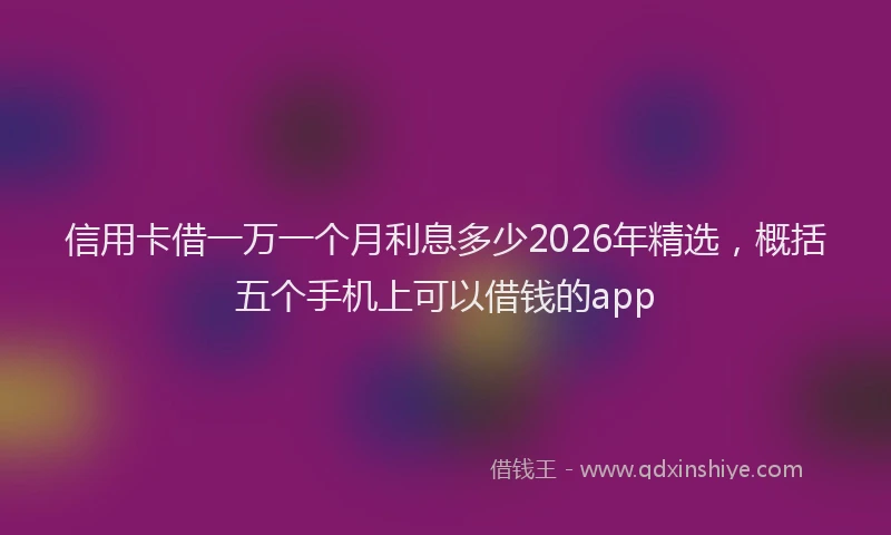 信用卡借一万一个月利息多少2026年精选，概括五个手机上可以借钱的app